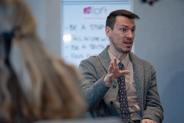 Todd Blaquiere Teaching to Classroom