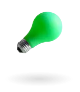 image of a green lightbulb representing the Knowledge Hub